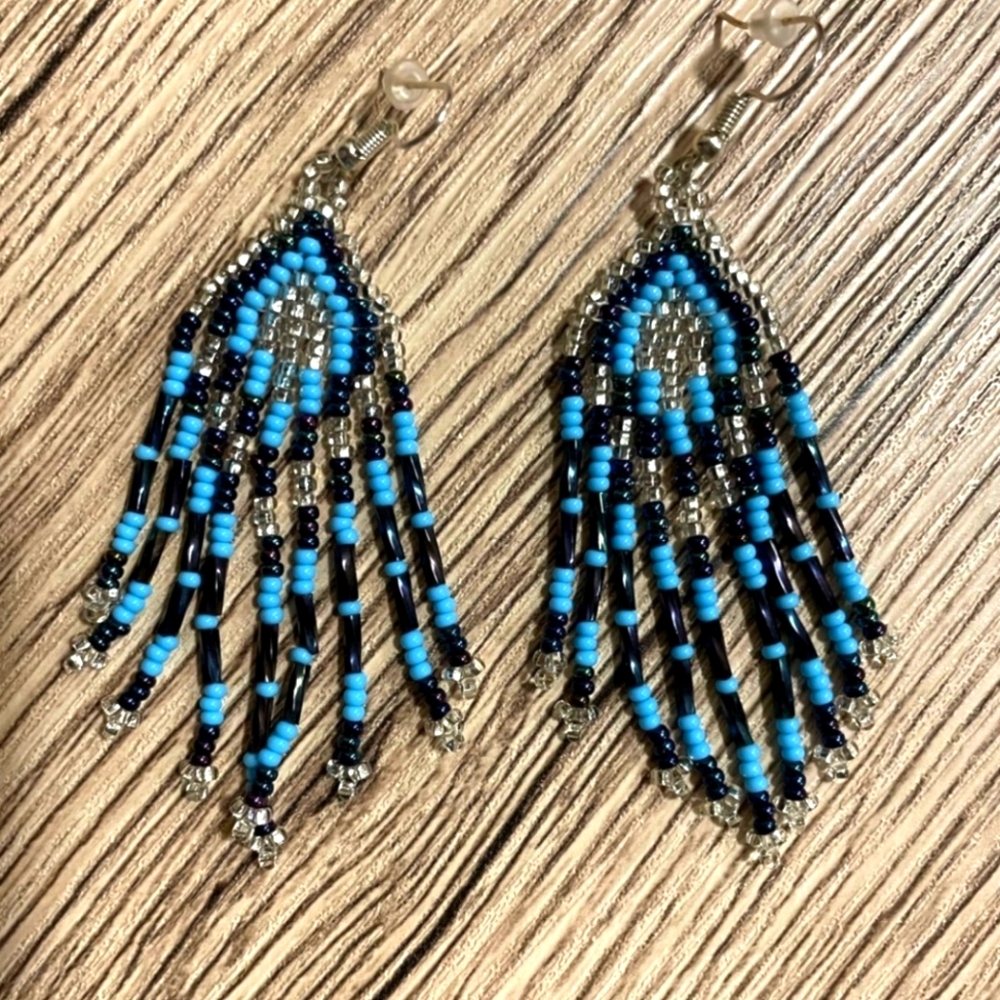 Colorful Handmade Bohemian Beaded Earrings NWOT
